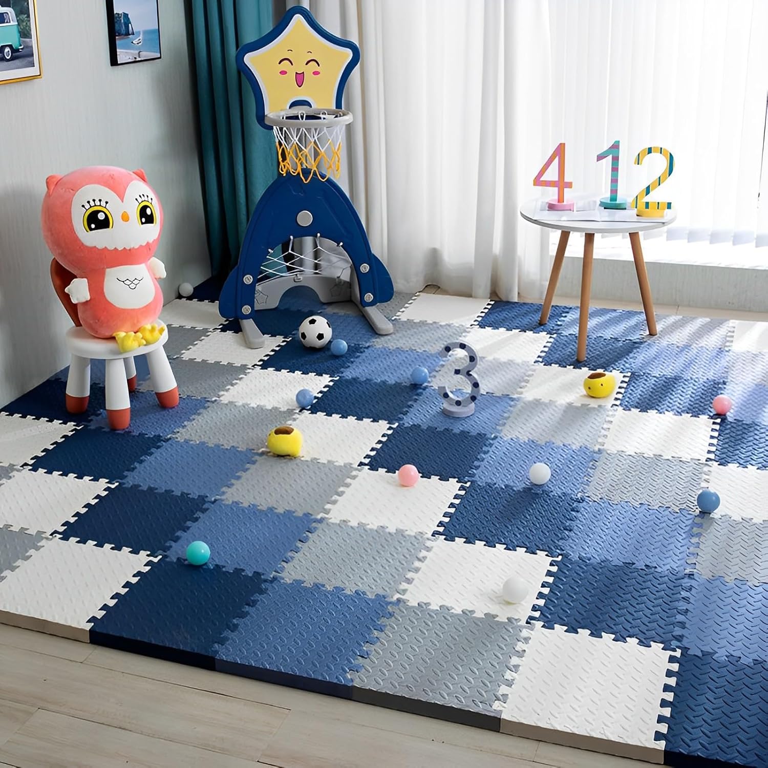 buniq Spliced Carpet Foam Floor Mat Puzzle Cushioning Shock Absorber Mat Bedroom Carpet Crawling Mat Spliced Sponge Floor Mat Drop Resistant