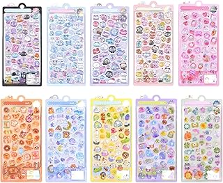 贴纸 可爱的10张一套 3D 立体 可爱 奖励 闪闪发光 儿童 大容量 智能手机壳 DIY用 记事本用 日记用 闪亮 女孩 装饰贴纸 手机装饰 立体 奖励