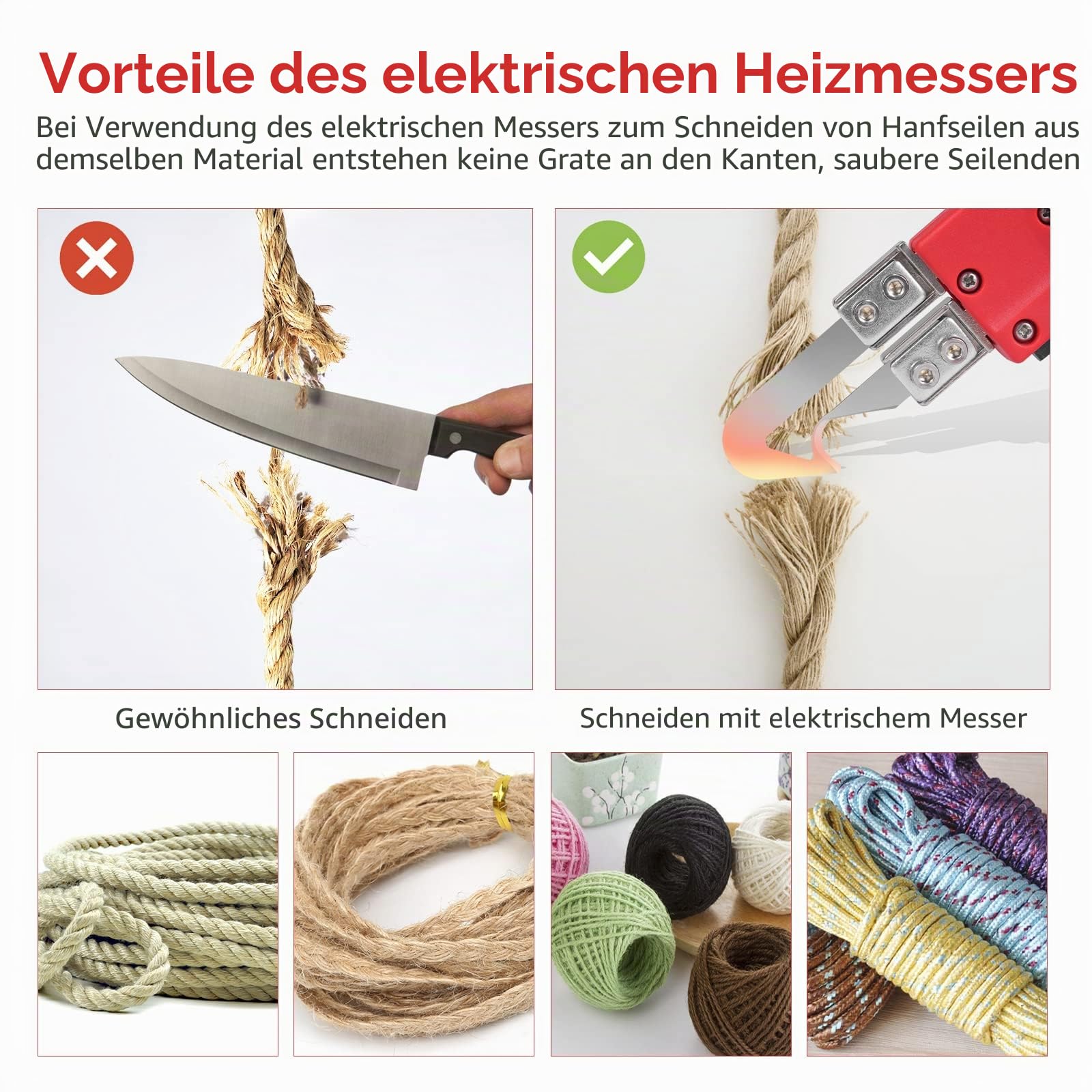 Styrocutter Elektrischer Heißschneider 100W mit 4 Arten Messerformen heißes Messer Stoffschneider Schneidwerkzeug Schaumschneider Set zum Schneiden von Stoff/Gummi/Seil/Kunststoff/Acryl