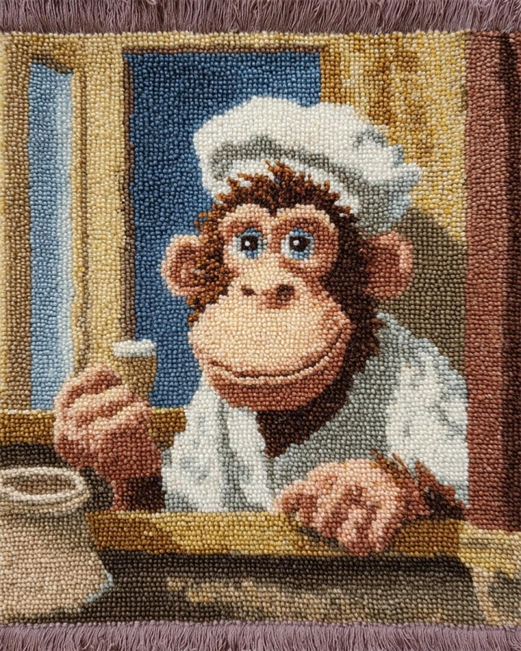 Henypt DIY Latch Hook Rug Kit Fantasy Monkey 80x160cm