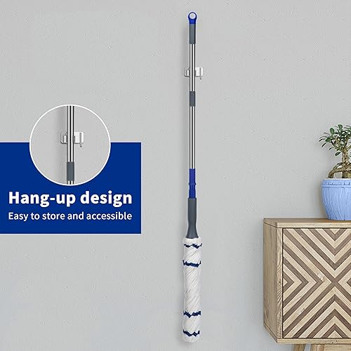 Miniatura 6 de Trapeador giratorio de algodón giratorio para secado y húmedo con 2 cabezales reutilizables para limpieza de suelos, cocina, baño, azulejos de