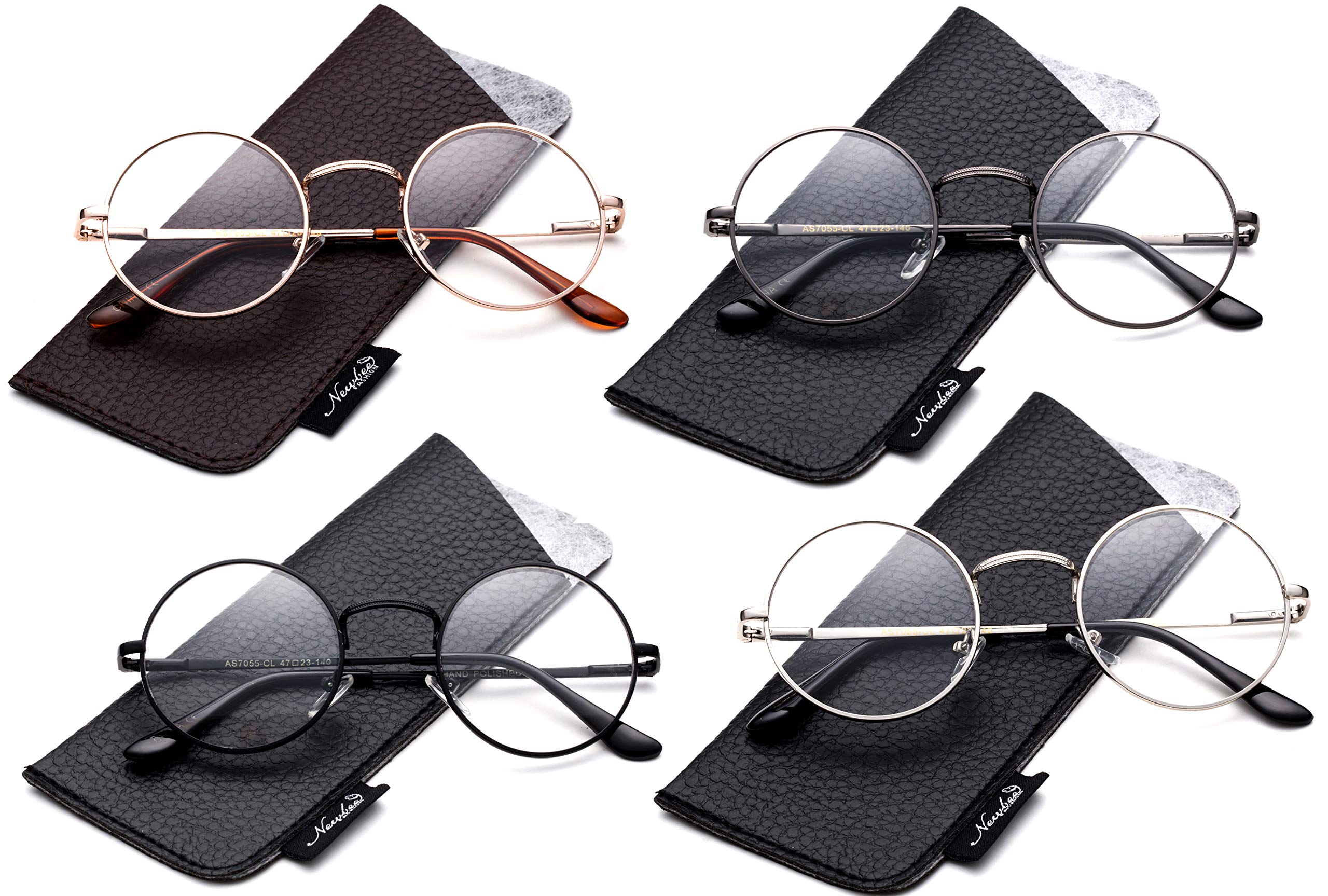 Quality Unisex Retro Round Reading Glasses Spring Hinge Stainless Steel Frame Metal Round Reading Glasses, 4 Pairs - Gold, Gunmetal, Black & Silver, 2.00 X (B07GY3F6JQ) Amazon Price History, Amazon Price Tracker