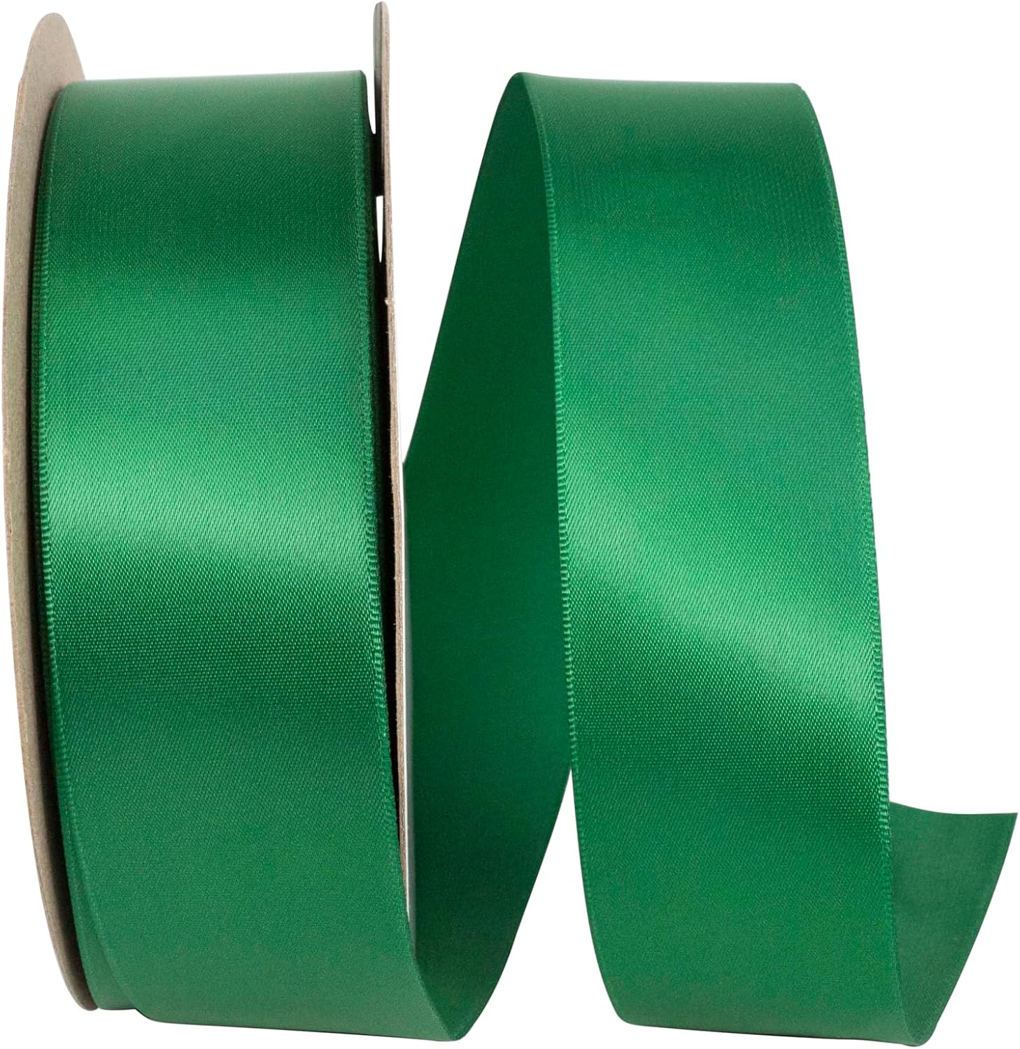 Reliant Ribbon Single Face Sfs Satin Ribbon, 1-1/2 Inch X 50 Yards, Forest Green