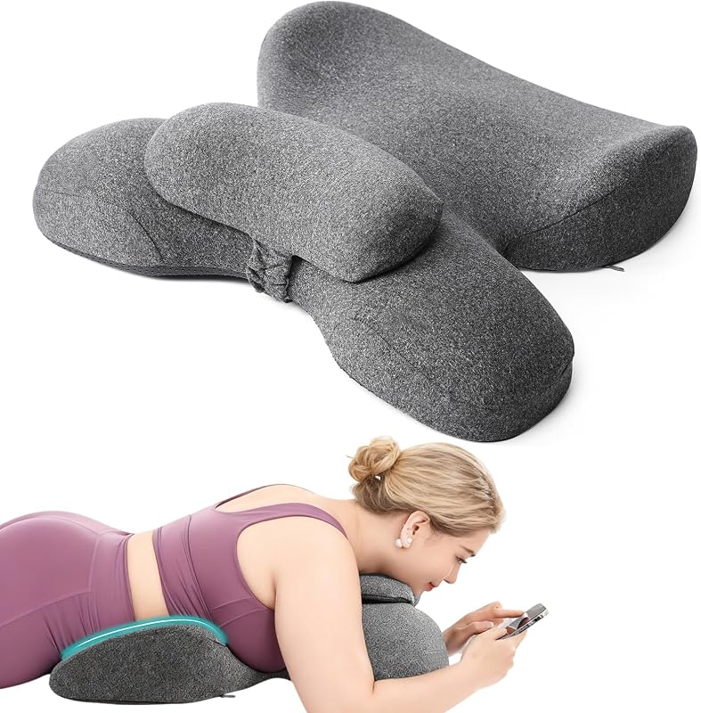 Conjunto de almofadas KONOVOLY para apoio frontal e facial, espuma viscoelástica, cinza-escuro, 1 unidade