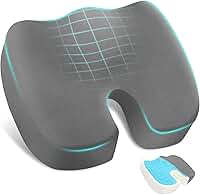 Almofada Coccix, Almofada para Coccix de Gel, 44 * 34 * 7CM, Hemorroida, Em forma de U Cadeira