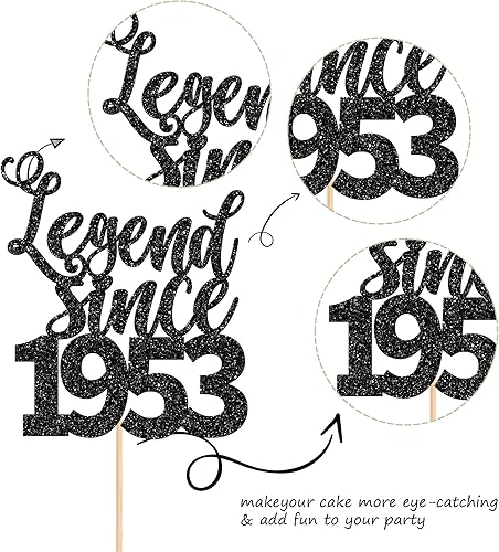 Miniatura 2 de 1 pieza de decoración para pastel de 70 cumpleaños de la leyenda desde 1953, setenta y hola 70, divertido 80 y fabulosa decoración de pasteles para