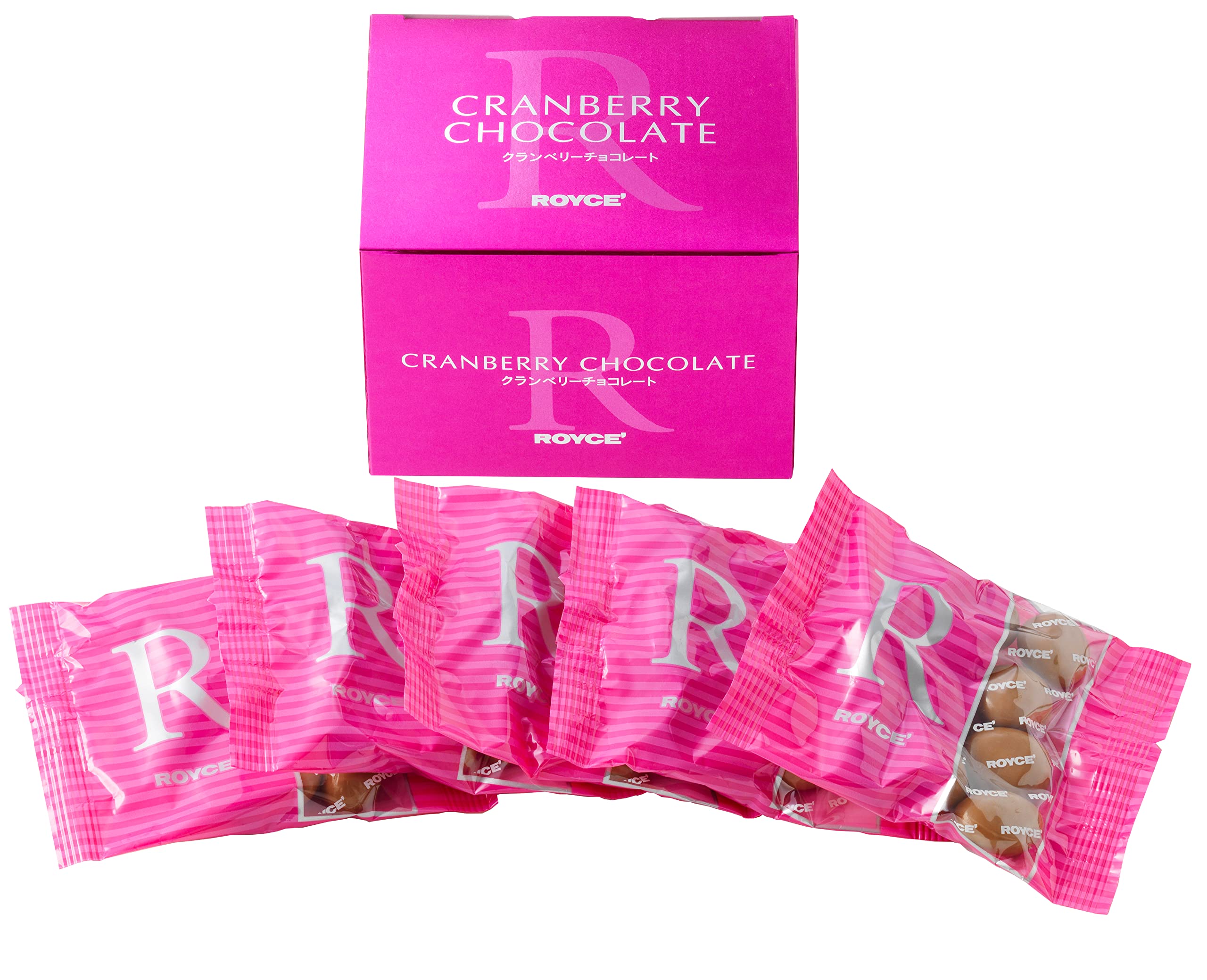 ROYCE' Cranberry Chocolate - Chocolate-Covered Cranberries | Gourmet Snack for Gifting & Indulging | Japanese Chocolate from Hokkaido (5 Pouches)