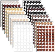 864 Pcs Wood Stickers for Furniture Adhesive Screw Hole Cover Stickers PVC Wood Furniture Sticker Basic Color 0.83 Inch for Wall Cabinets Desk Repairing Bookcase