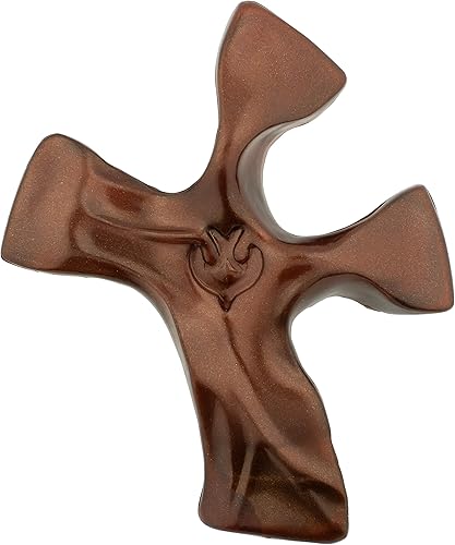 La cruz original de Not So Plain Jane (caoba) | Se adapta cómodamente en la palma de tu mano | Gran regalo cristiano para primera comunión, Caoba