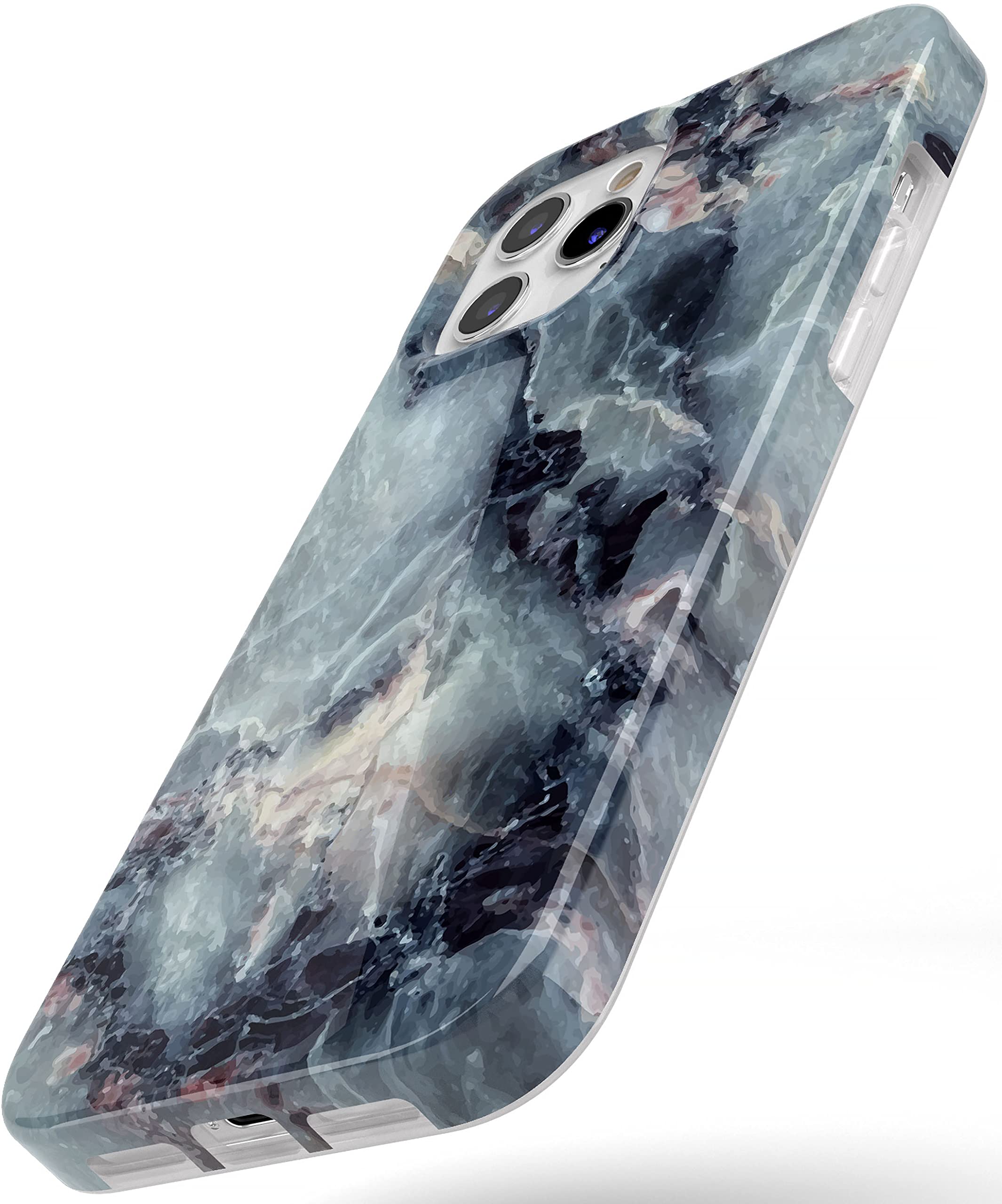 Amazon.com: Casely iPhone 12/12 Pro Case | Deep Sea | Blue Marble