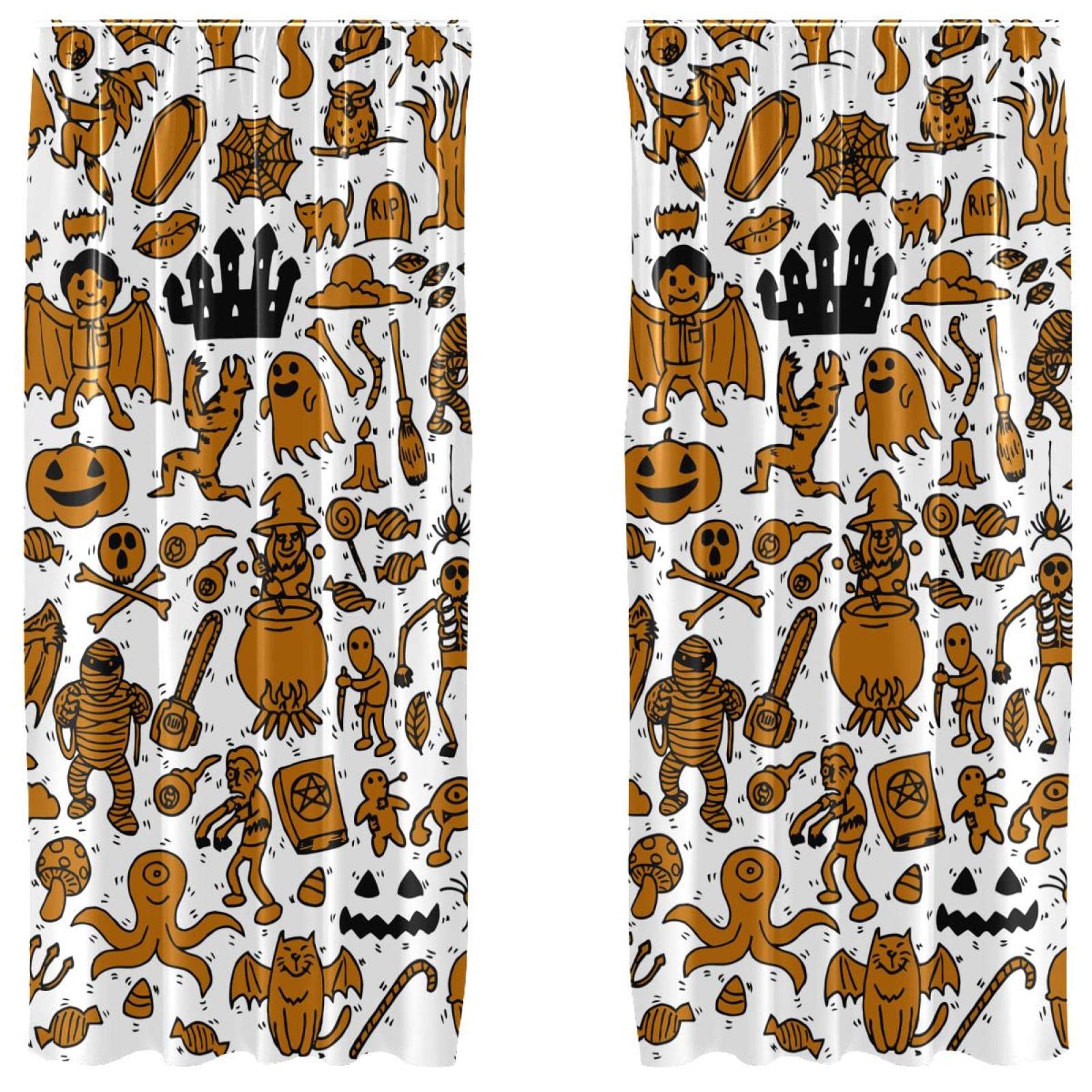 Rideaux occultants chambre occultation totale motif Halloween 140x213