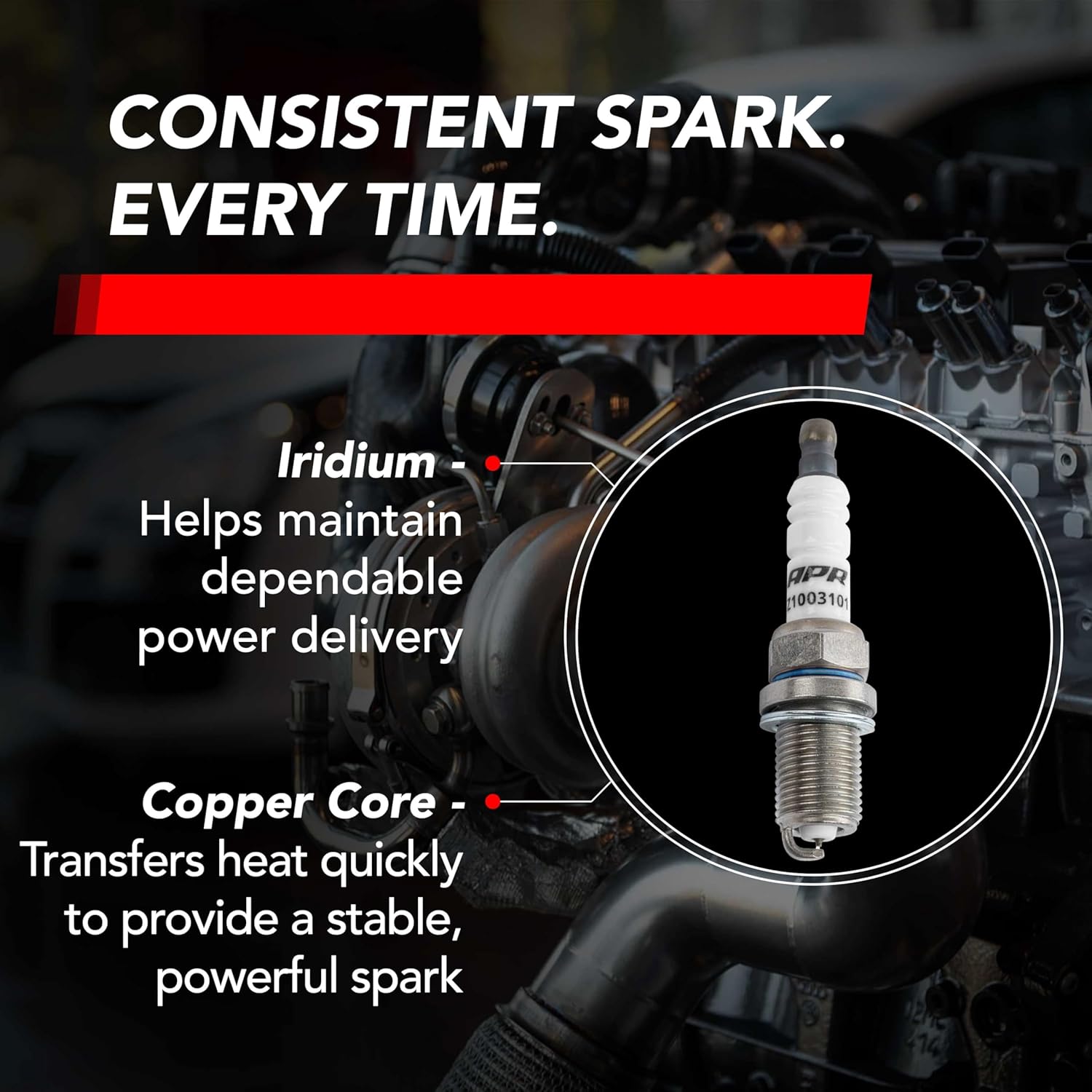 APR Iridium Pro Spark Plug Z1003101 - For Select VW Group PQ35, PQ45 Engine Models (Volkswagen, Audi, Lamborghini Porsche) - 14x19x16mm - Heat Range 9 - Replaces OEM Stock Parts - 1 Pack