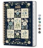 2026 Planner, Weekly and Monthly Calendar Planner for Women, Jan 2026 - Dec 2026, Hardcover Planning Agenda book with Tabs, Spiral Bound, Inner Pocket, Perfect for School Office Supplies, 6.3