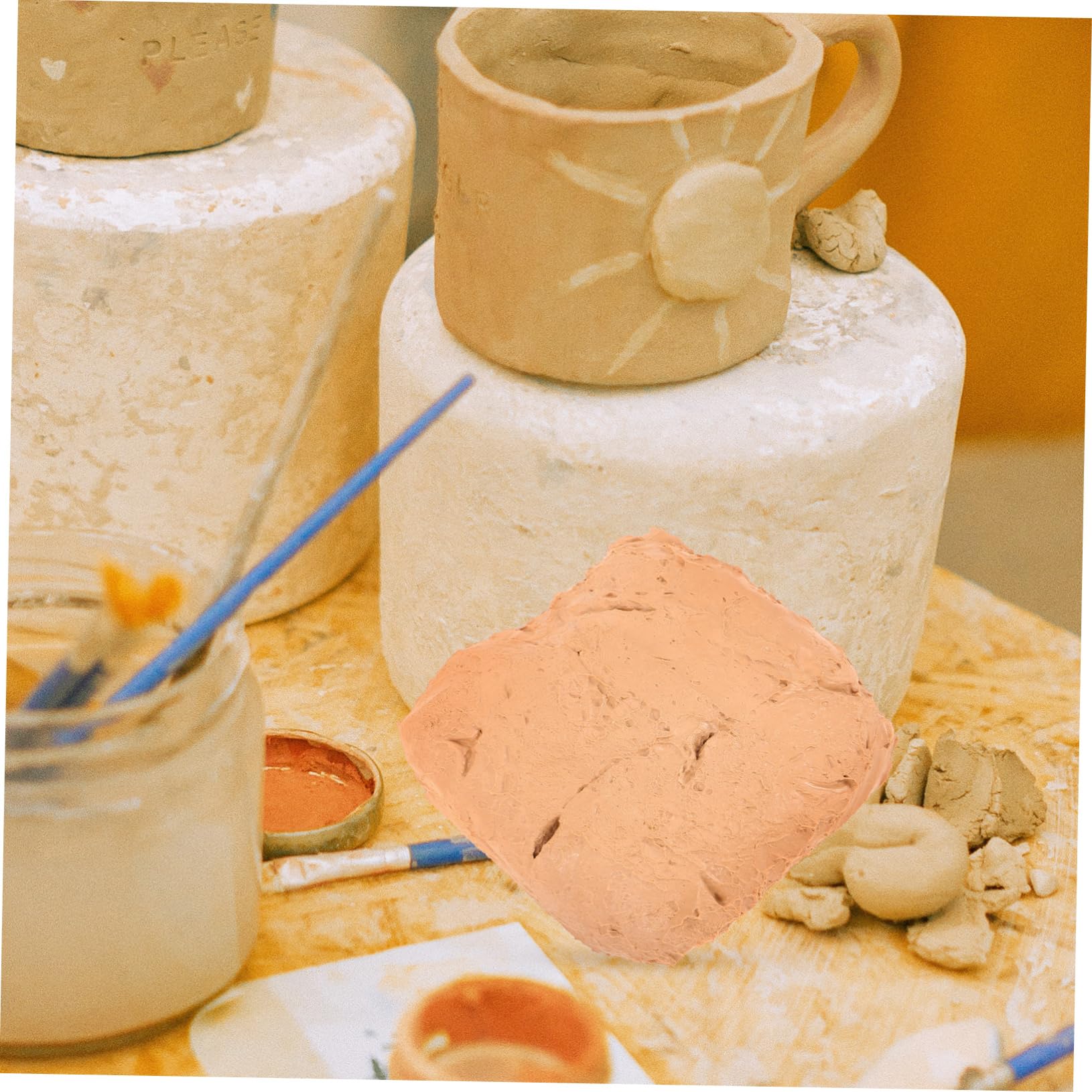 Lurrose Pâte à Modeler à Séchage à L’air 6 Pièces Abs Beige