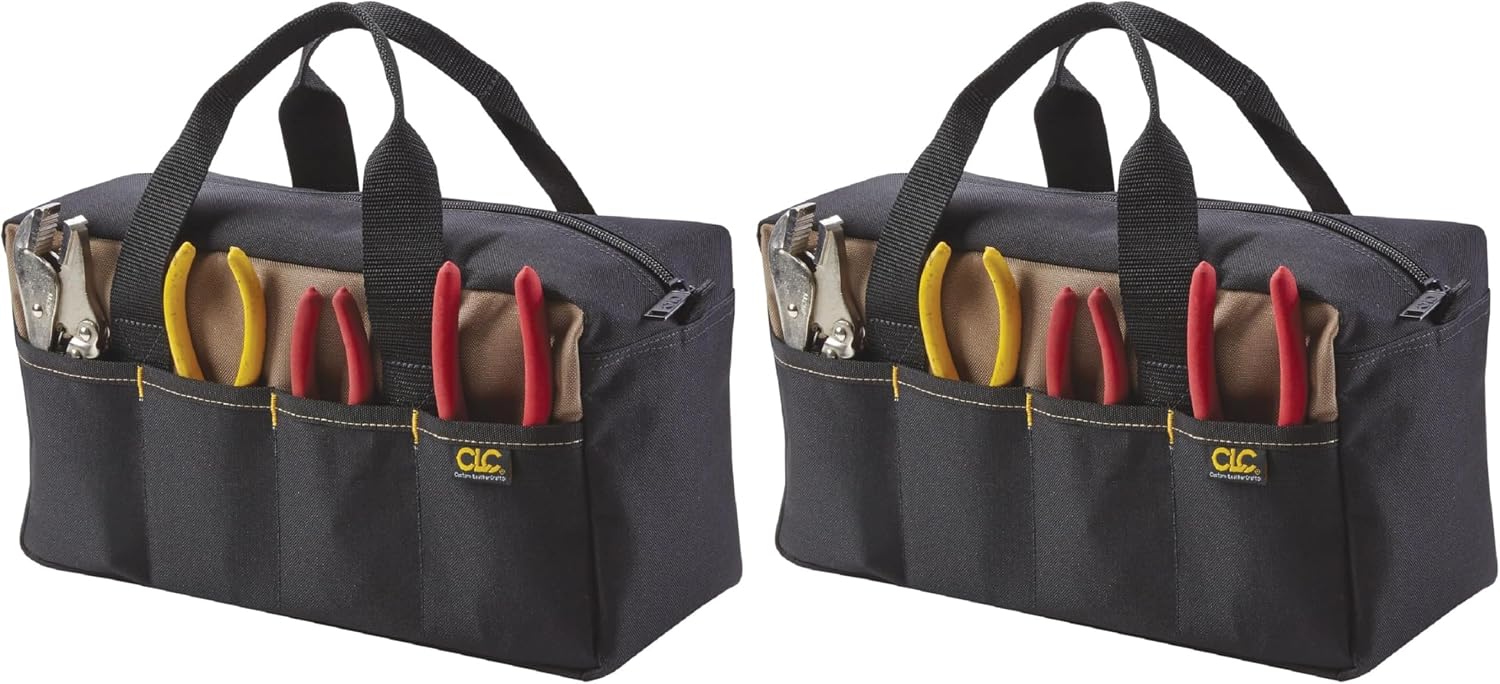 Custom Leathercraft 1116 14 Inch Standard Tool Tote Bag, 16 Pocket