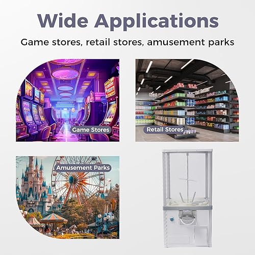 Miniatura 3 de Máquinas expendedoras de 25 centavos, máquina comercial de bolas de goma de mascar de gran capacidad, mini dispensador comercial para tiendas