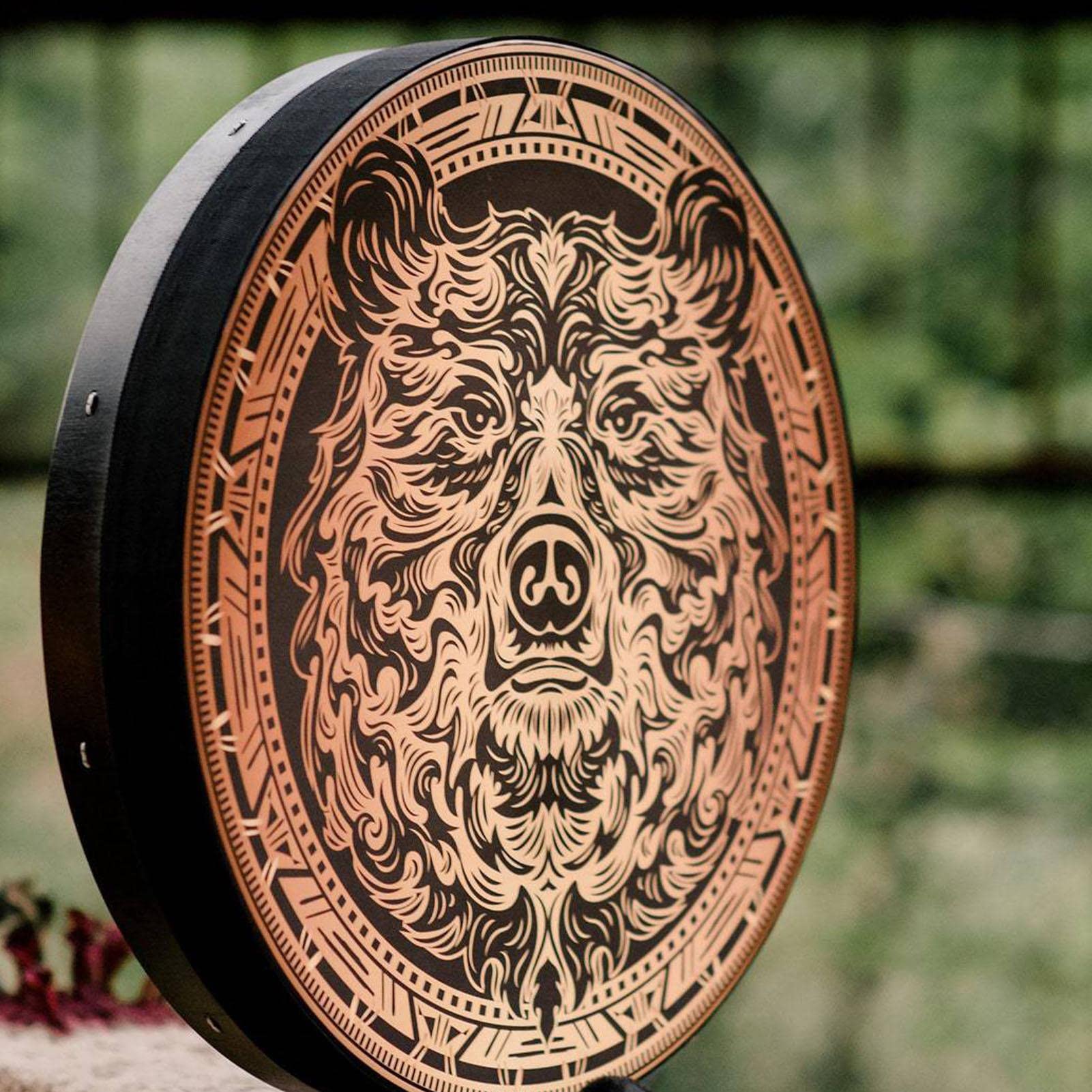 Tambour 25 cm avec manche tambour, tambour chamanique en bois fait à la main pour musique spirituelle, guérison sonore, méditation, décoration la maison, instruments à percussion