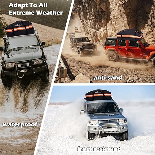Miniatura 6 de Big Ant Bolsa de carga para techo de automóvil de 20 pies cúbicos, bolsa de techo impermeable para todos los vehículos consin barra de bastidor,