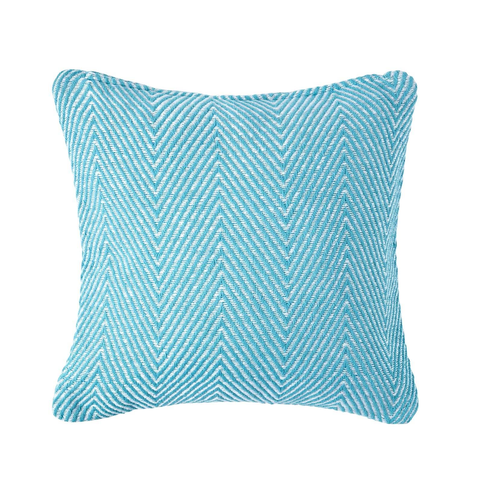 Homescapes Cotton Halden Cushion Cover in Teal | Size: 45cm x 45cm