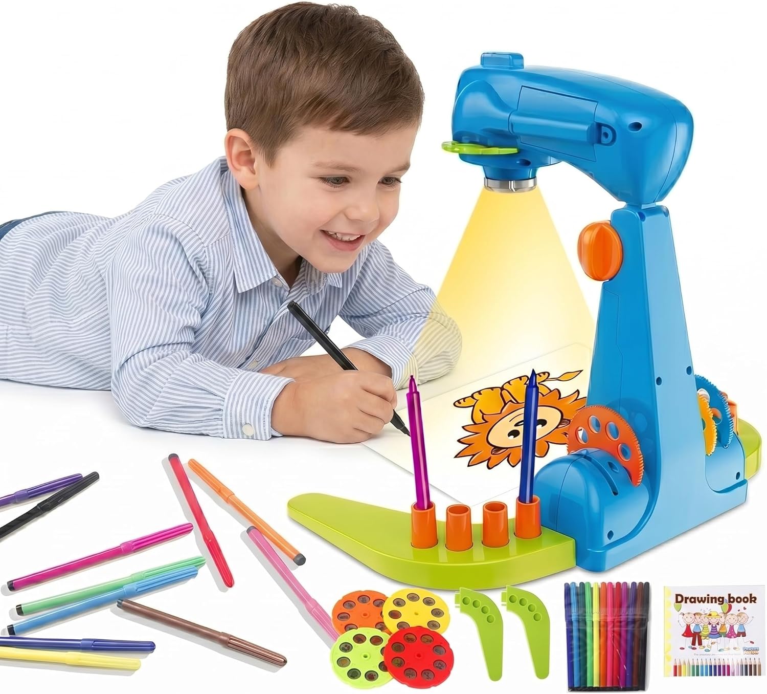 Kids Drawing Projector for Boys Girls Ages 3-8: 32 Patterns Trace and Draw Projector Toy, Adjustable Art Sketcher Painting Machine - Educational Birthday Gift for Toddlers(Pink)