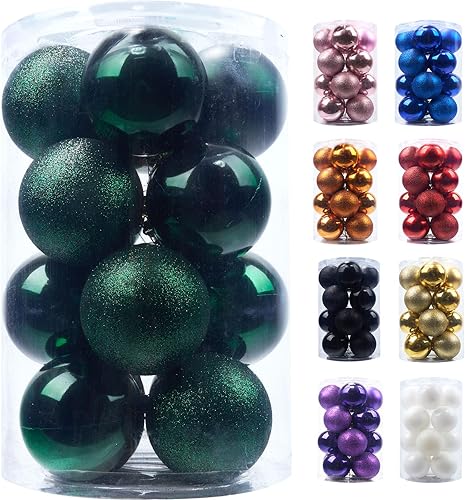 Emopeak 16 bolas de Navidad de 3.15 pulgadas, adornos para árbol de Navidad, decoración de árbol de Navidad inastillable, esfera colgante para Emopeak 16 bolas de Navidad de 3.15 pulgadas, adornos para árbol de Navidad, decoración de árbol de Navidad inastillable, esfera colgante para