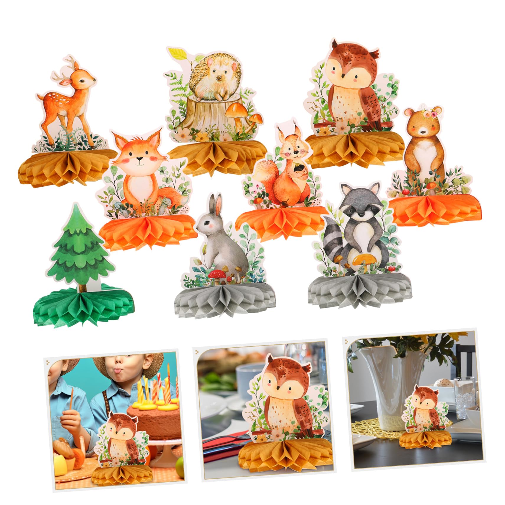 3 Ensembles Décorations De Table Animaux pour Centre De Table Thématique Animalier pour Fête 9 Pièces * 3