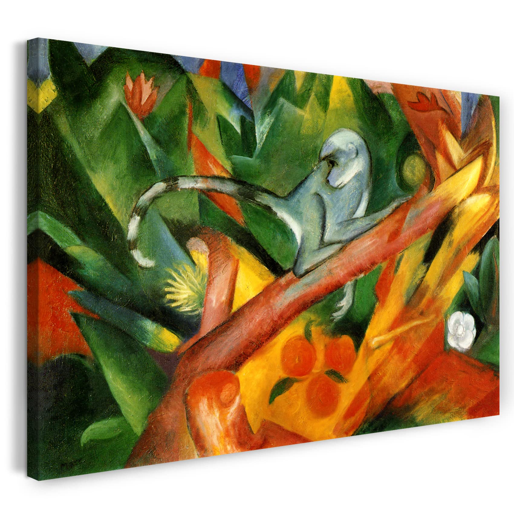 Impression sur toile 120x80cm de Franz Marc Le Singe 1912 pour décoration murale