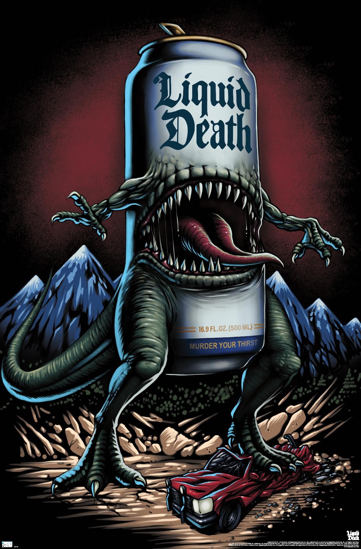 Amazon.com: Liquid Death - Reapersaurus Rex Wall Poster, 19L