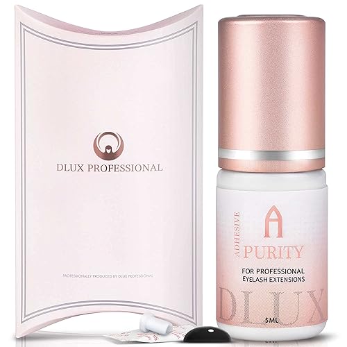 Pegamento de extensiones de pestañas de lujo rápido y fuerte  Dlux profesional 0.2 fl oz pegamento  Pureza Alpha  0,5 segundos de tiempo de secado