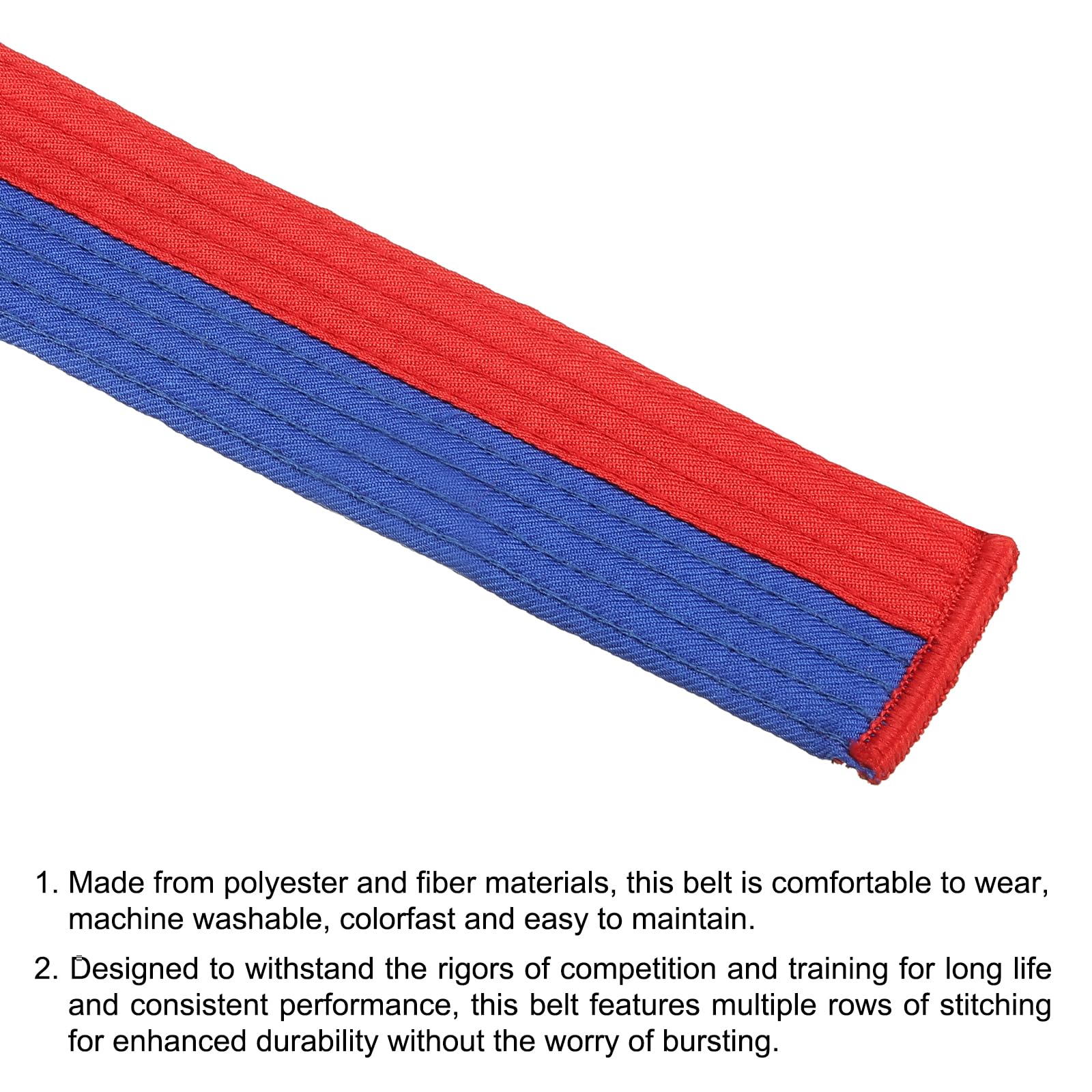 Cintura Per Arti Marziali Taekwondo - Verde-Blu, 2.4 Metri Poliestere | Per Judo, Karate, Allenamento E Competizioni - Foto 3
