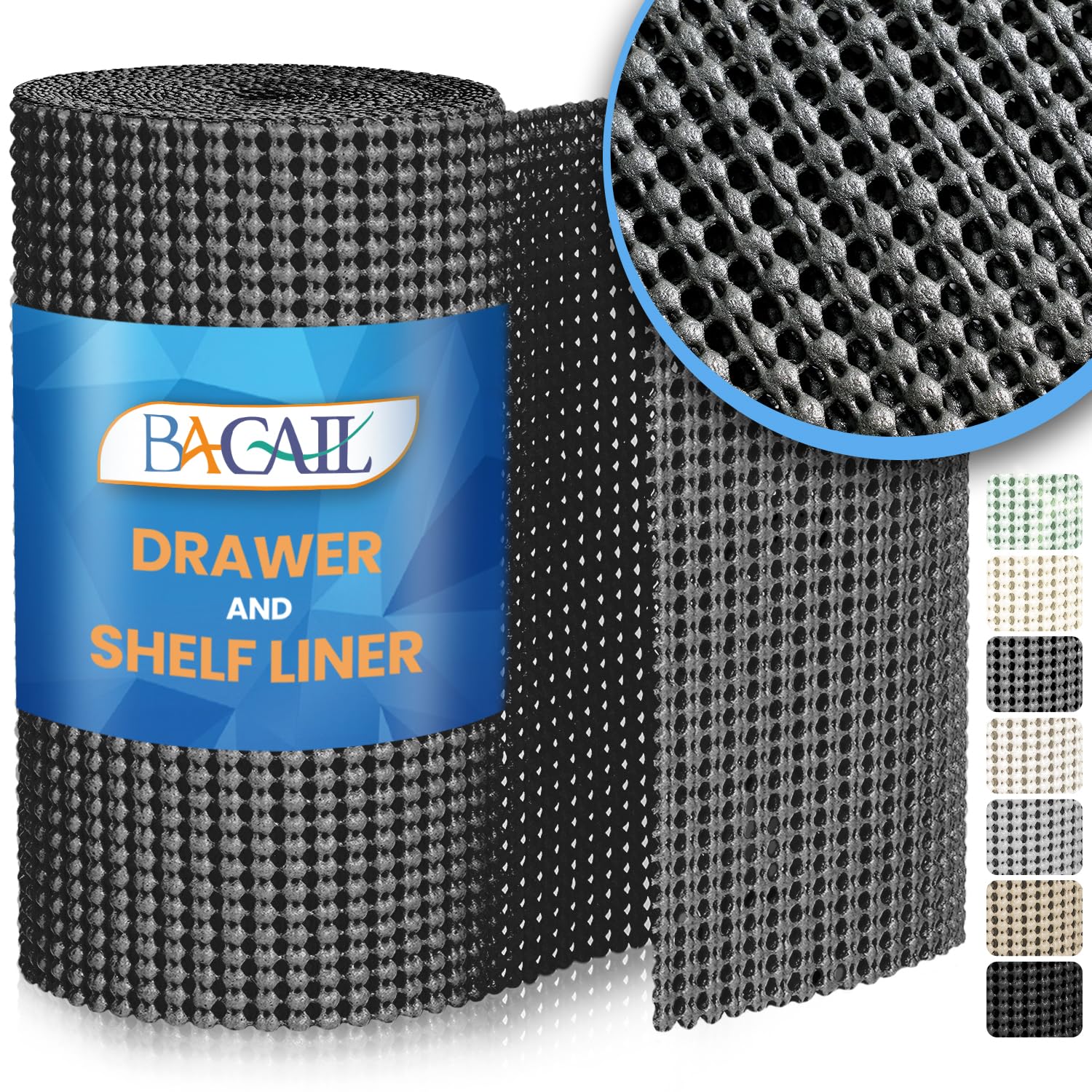 BAGAIL Drawer and Shelf Liner, 12 in X 10 Ft Non-Adhesive Shelf Liners for Kitchen Cabinets, Thick Strong Grip Liners for Desk, Shelves, Bathroom