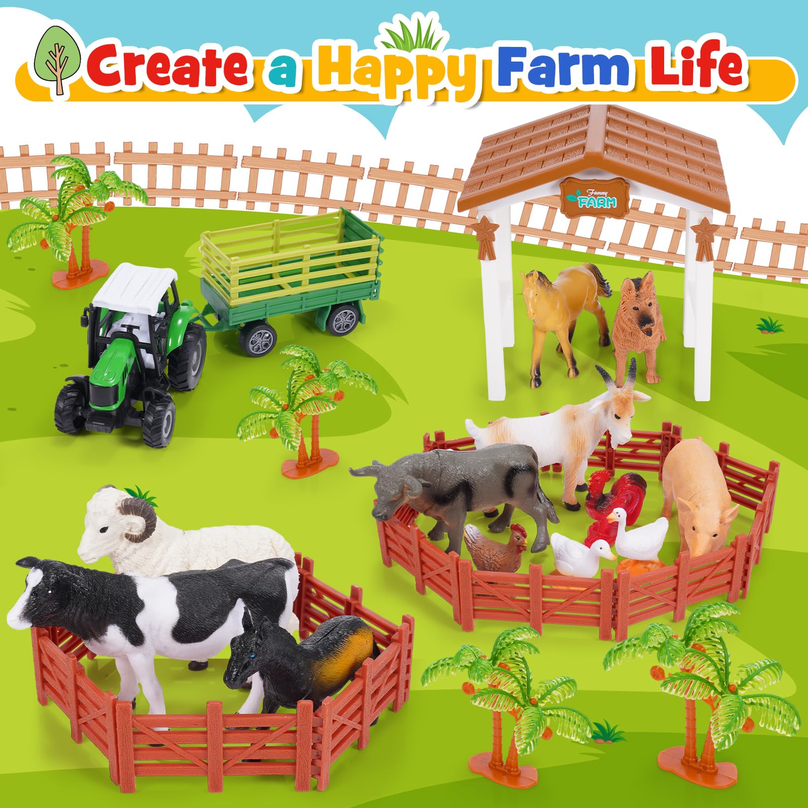 ZapWhiz Farm Animals Toys for Kids 3-5 : Amazon.sg: Home