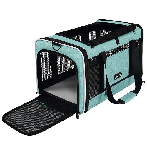 GAPZER Cat Carrier 18'x11'x11' TSA Approved Ventilated Pet Air Travel Cage | Top Open Small Animal Basic Crate, Shih Tzu
