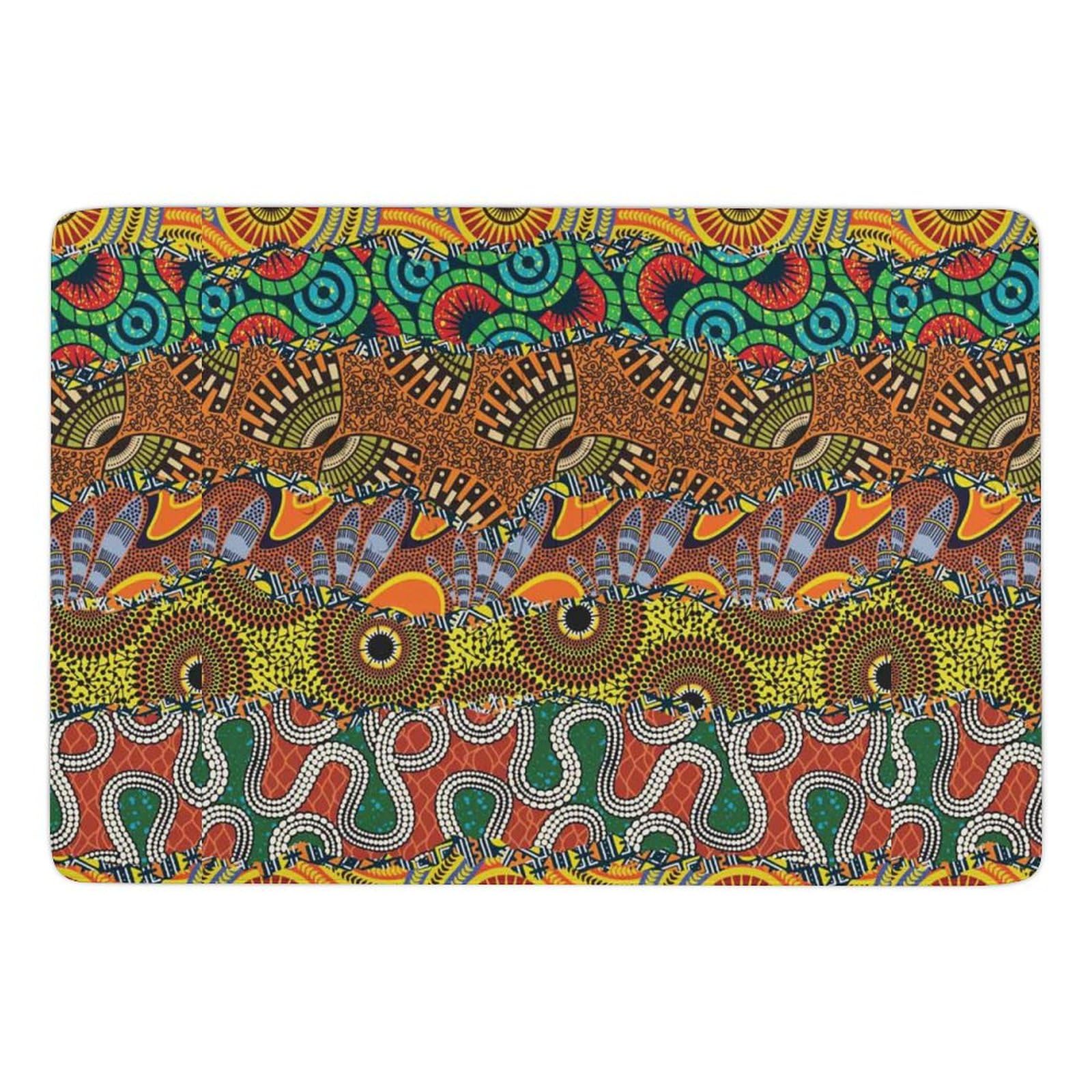 Tapis Africain Patchwork Motif Tapis de Sol Doux pour Salon Chambre (100 x 150 cm)