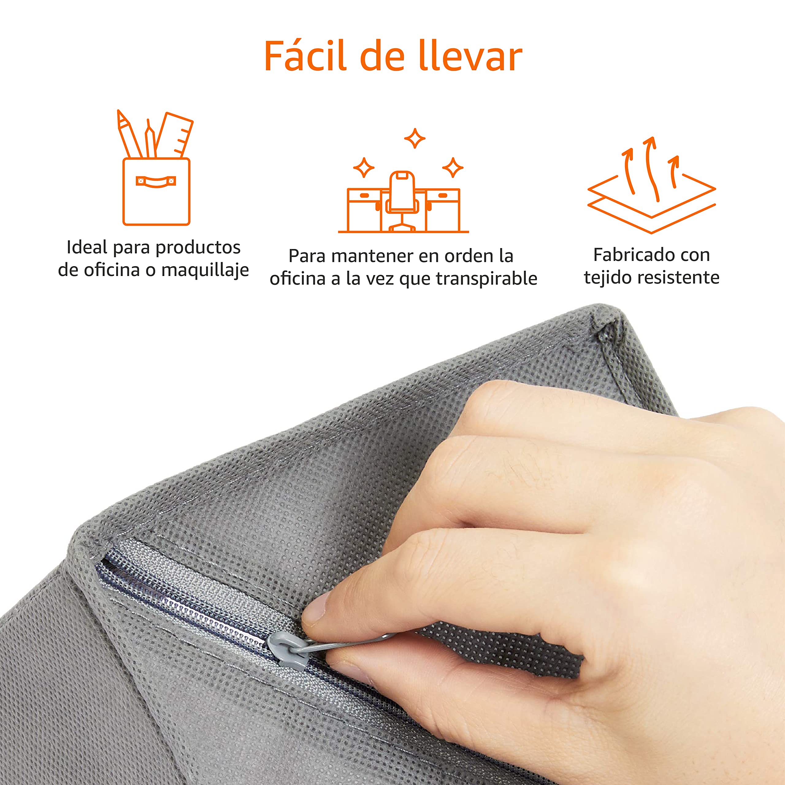 Amazon Basics Organizadores para ropa para cajón, 6 Unidad, Gris