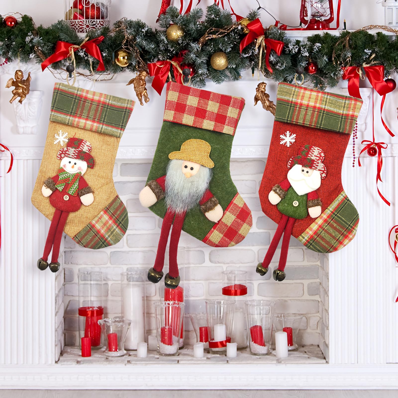 Kerstsokken - Besneeuwd - Kunststof - Buiten - Kerstman