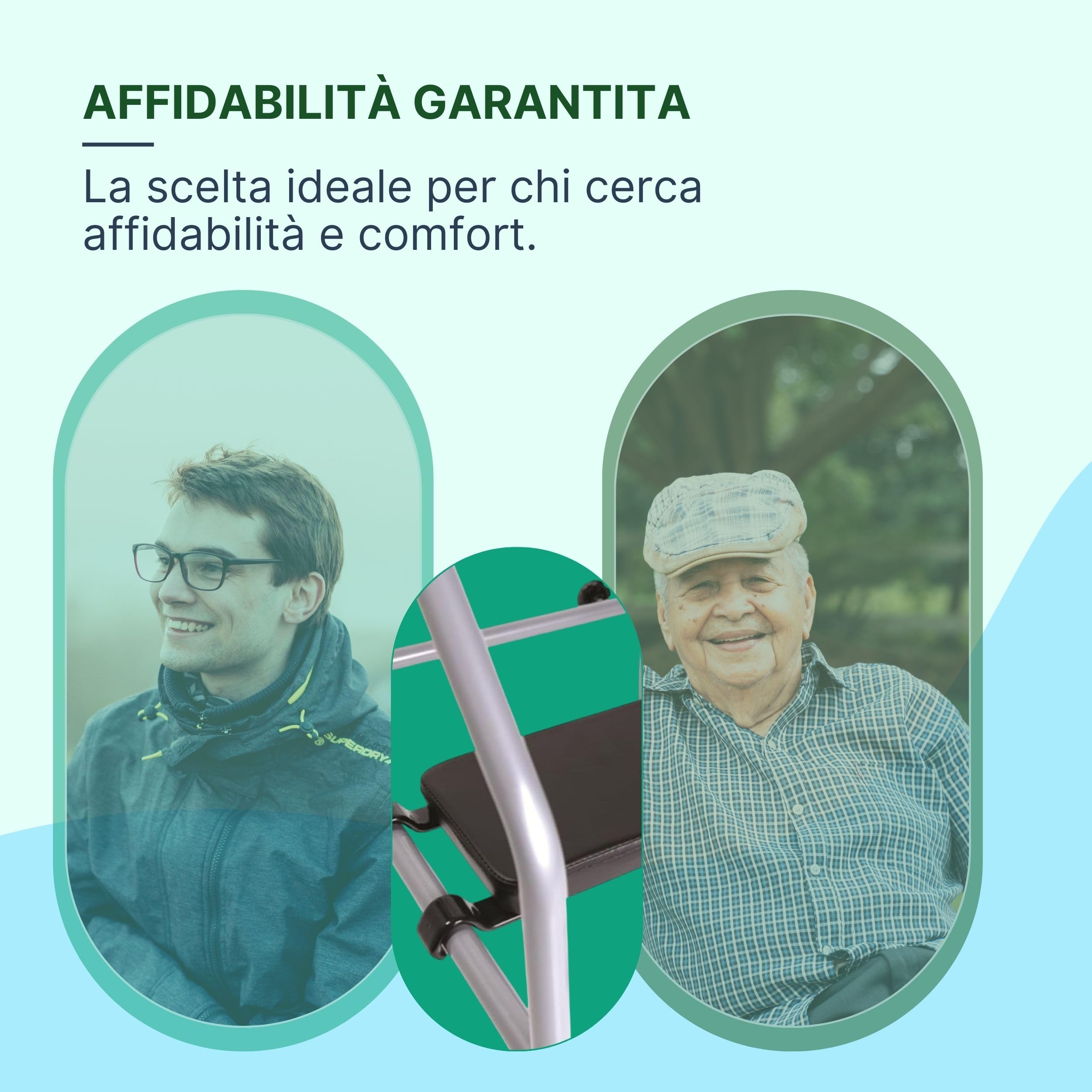 Sedile Imbottito per Deambulatori – Compatibile con Deambulatore 4 Ruote Anziani - Seduta 41 Cm