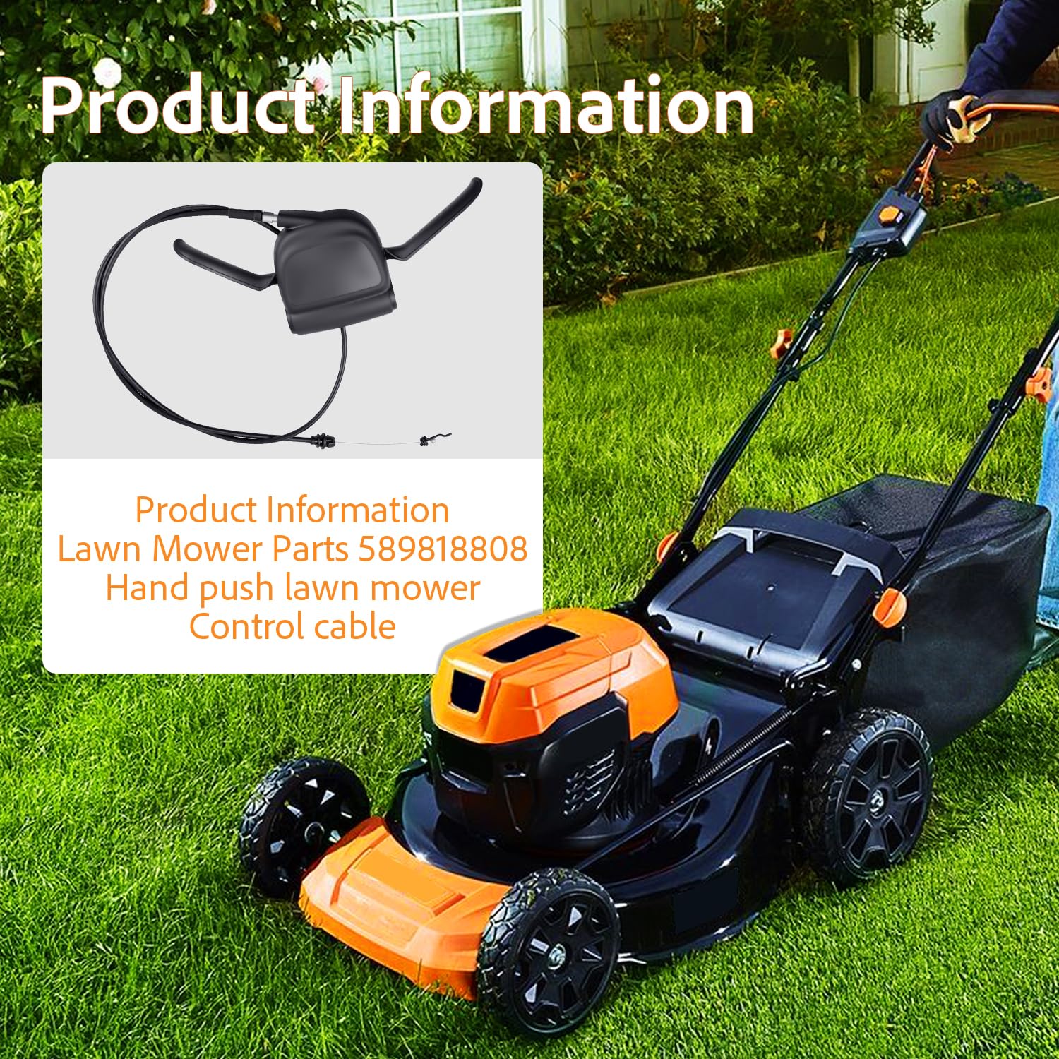 Husqvarna Lawn Mower 589818808 Control Cable, For HU700H