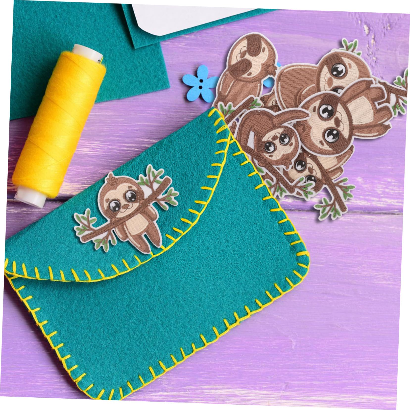 NUOBESTY 40stücke Aufnäher Zum Aufbügeln Form Von Niedlichen Sloths Dekorative Flicken Für Kleidung Hüte Und Taschen Zum Reparieren Und Verzieren Von Textilien