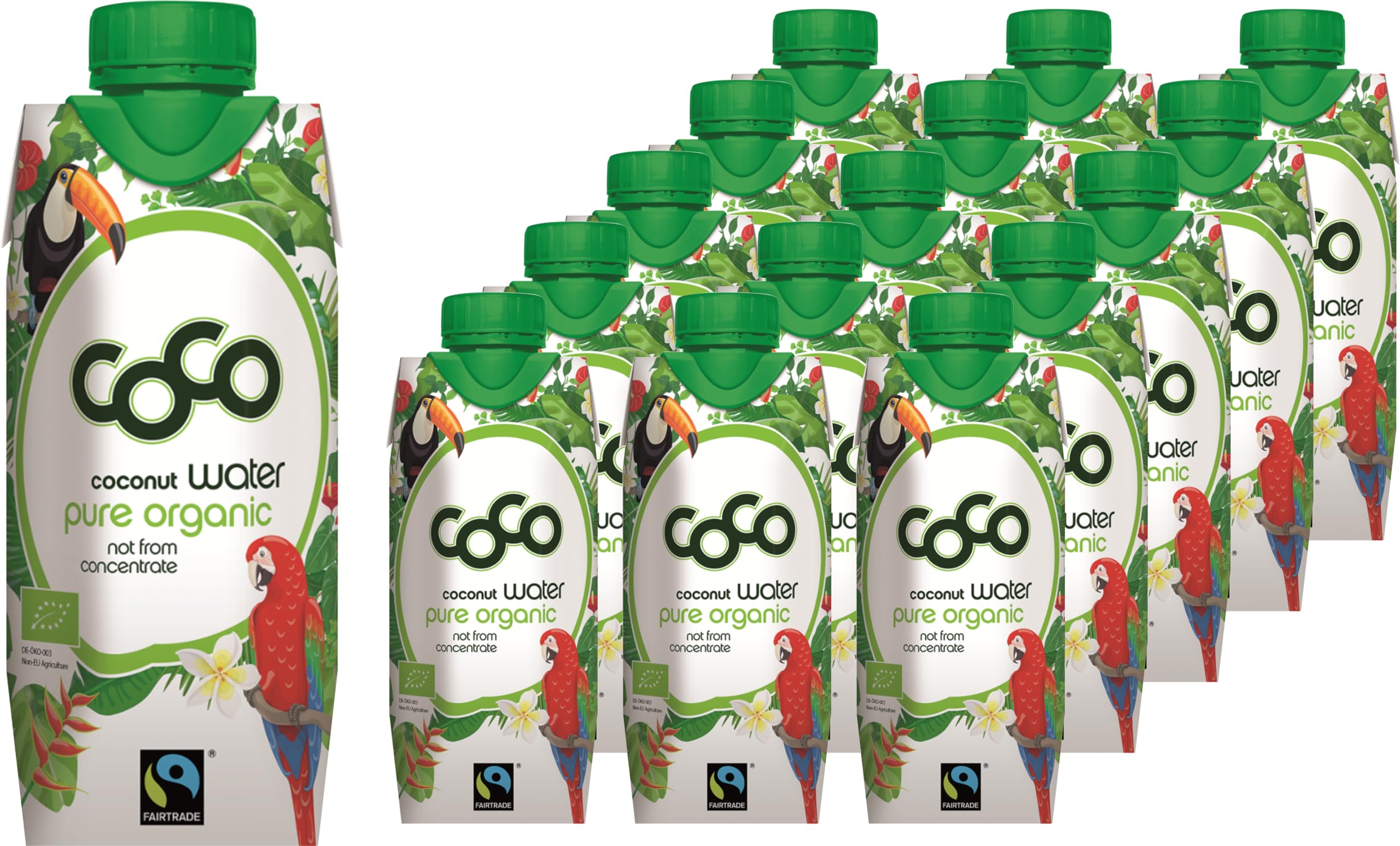 Dr. Antonio Martins - Coconut Water Pur | 100% Bio-Cocoswasser I Natürlich Erfrischend I Ohne Zusatzstoffe I Vegan I Bio | FAIRTRADE (15x 330 ml)