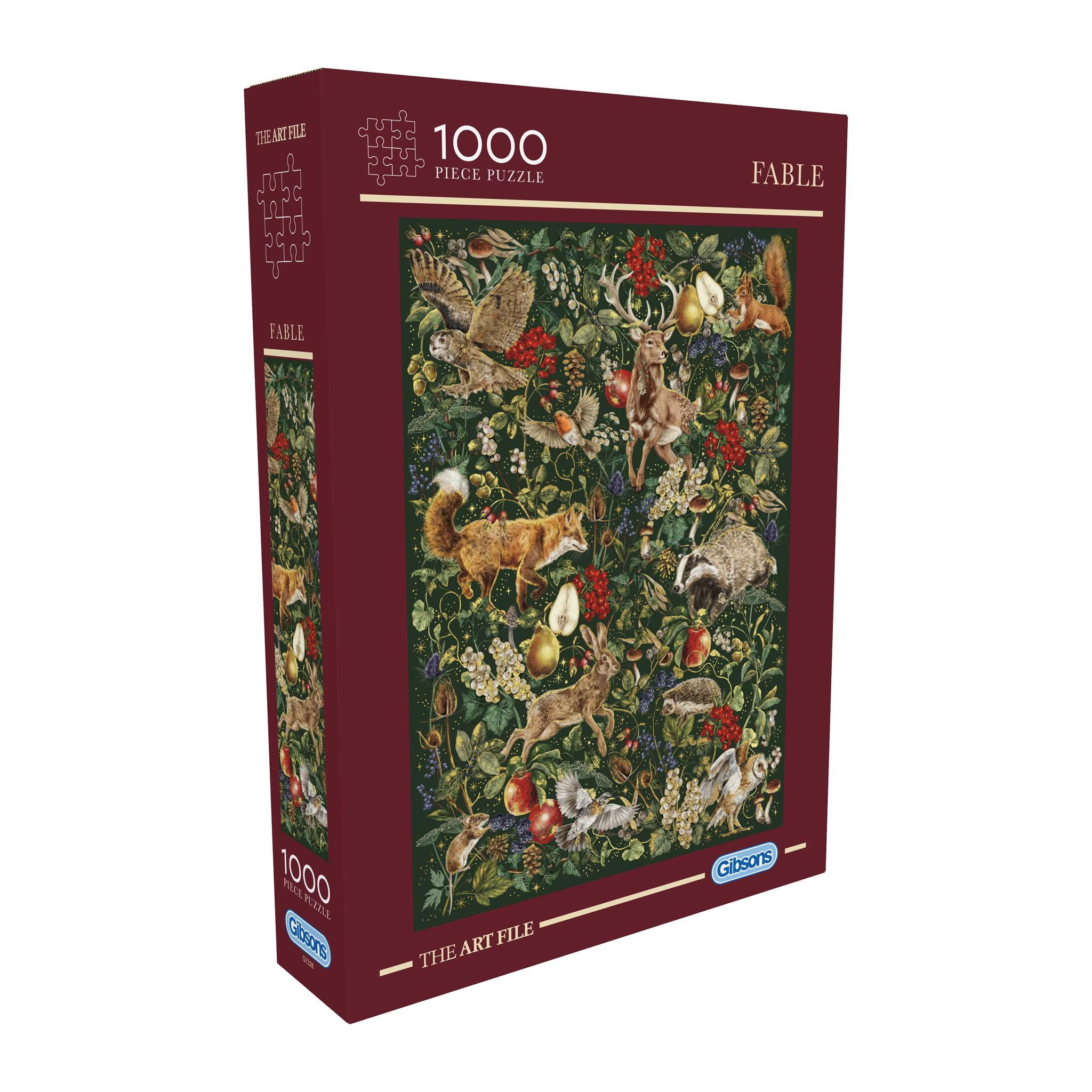 Gibsons Fable 1000 Piece Jigsaw Puzzle for Adults & Teens - The Art File Collection - Challenging Forest Animal Artwork, Premium Sustainable Puzzle Made in the UK/EU