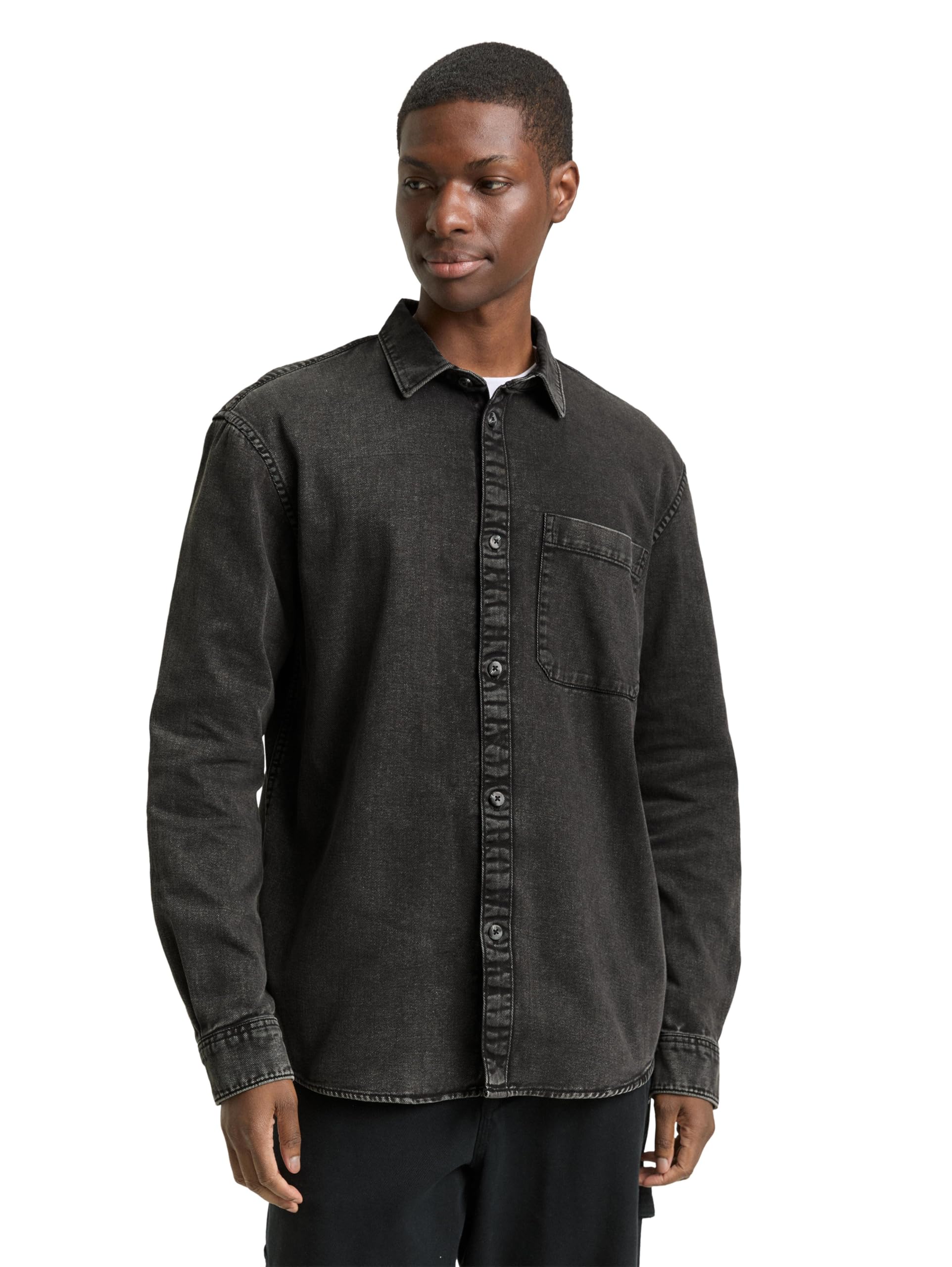 TOM TAILOR Denim Men's Shirt, 29999 - Black, XL