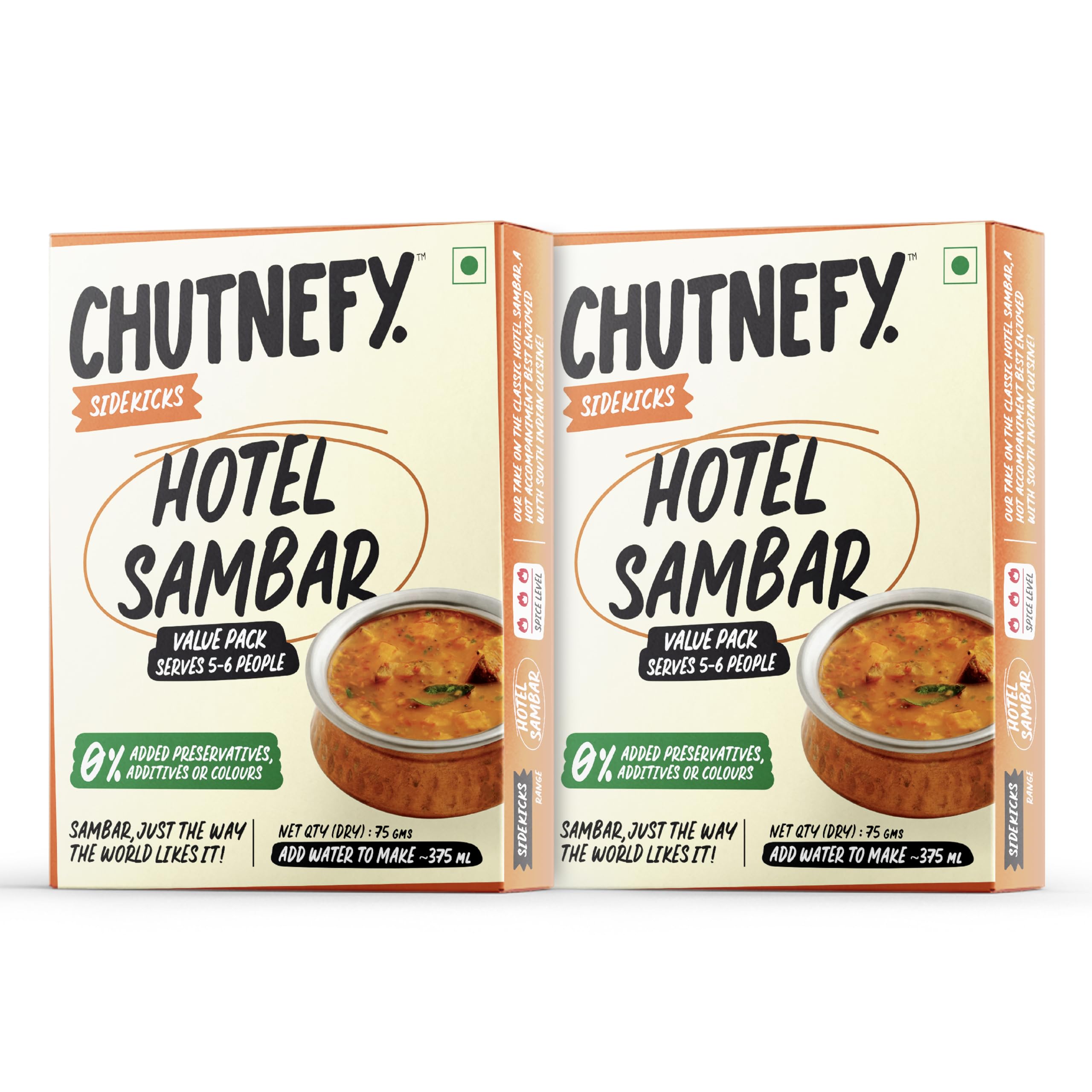 CHUTNEFY Hotel Sambar for South Indian Breakfast - Pack of 2-75gm| Delicious Instant & Ready-to-Eat | No Preservatives or Additives-image-14