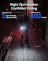 Vista 2 de Luz frontal de bicicleta Ravemen FR500 para conducción nocturna y diurna, compatible con computadoras Garmin/Wahoo, 6 modos, encendido/apagado