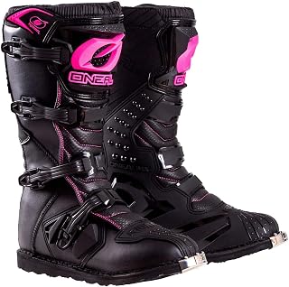 O'Neal Women's New Logo Rider Boots Black/Pink Size 8 - MX ATV Impact Protection with Metal Shank & Buckle Closure