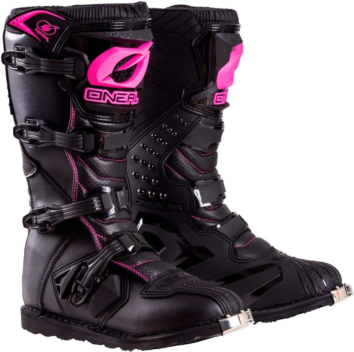 O'NEAL 0325-708 Womens New Logo Rider Boot (Black/Pink, Size 8)