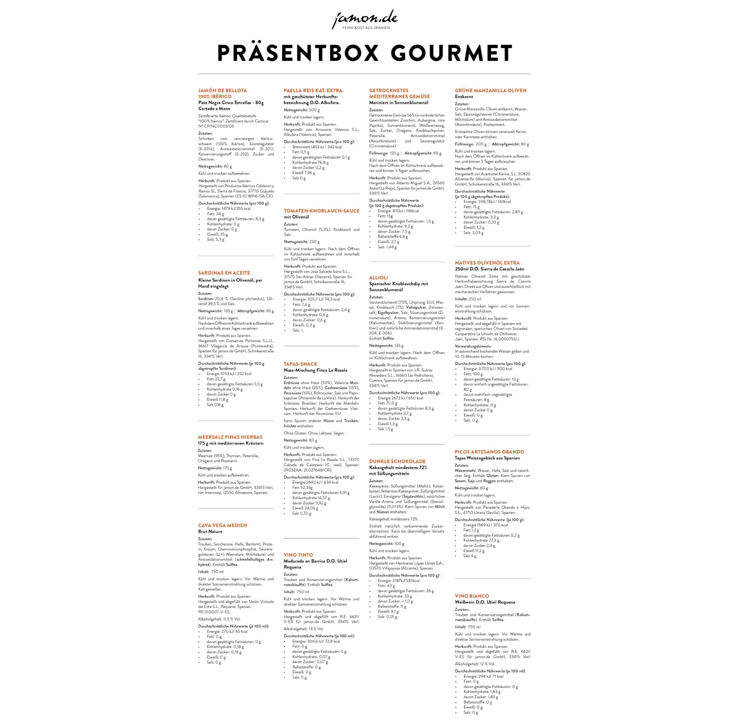 jamon.de Feinkost-Präsentkorb Gourmet mit Wein, Cava & spanischen Delikatessen Geschenkkorb