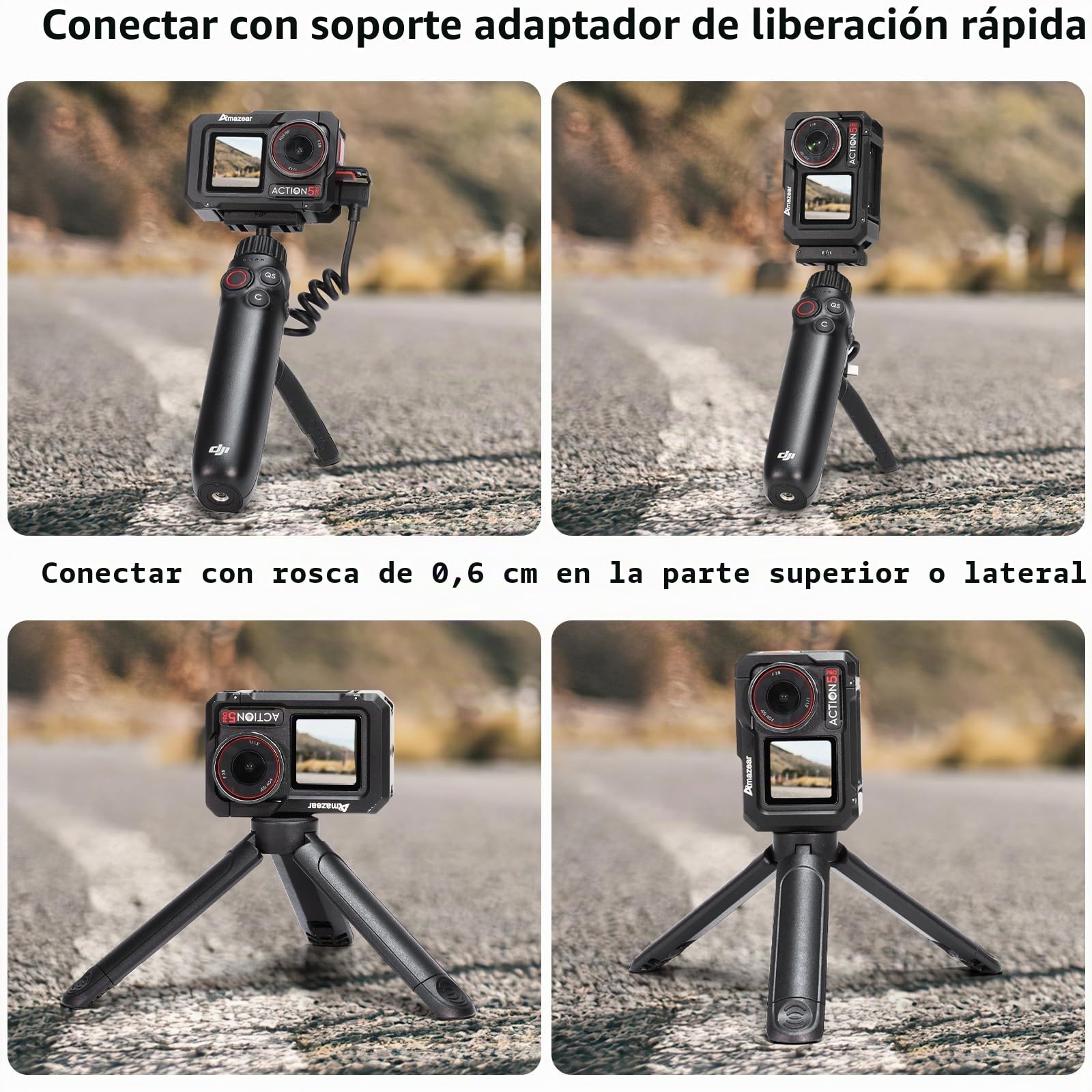 AMAZEAR Jaula Metálica para dji Osmo Action 5 Pro Accesorios Premium, Estuche Protector Multifuncional para dji Action5 Pro