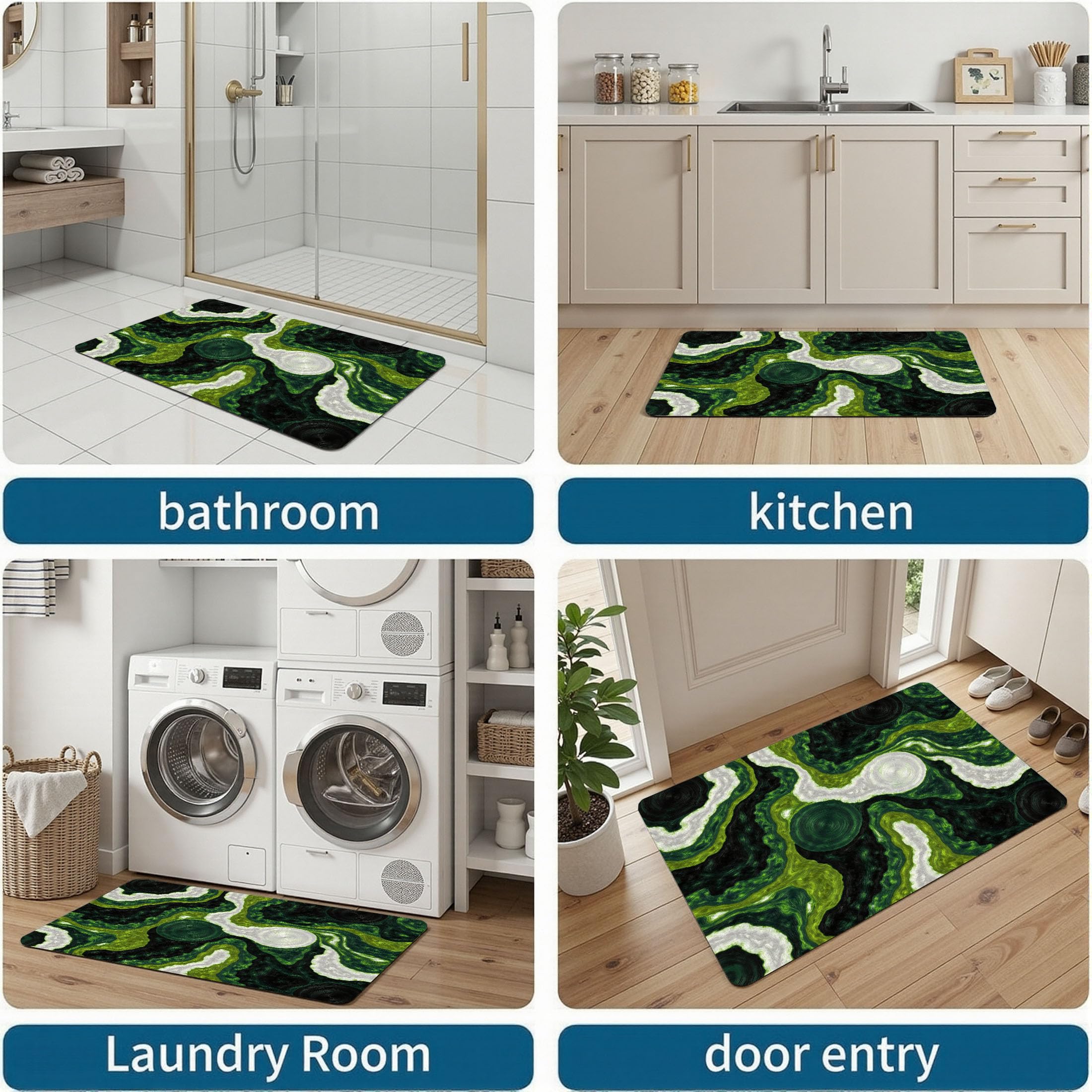 Paillasson Entree Interieur et Exterieur 80x120cm - Tapis Rétro Abstrait antidérapant - Tapis en flanelle résistant et Absorbant la saleté - Lavable en Machine - Cercles Abstraits Concentriques