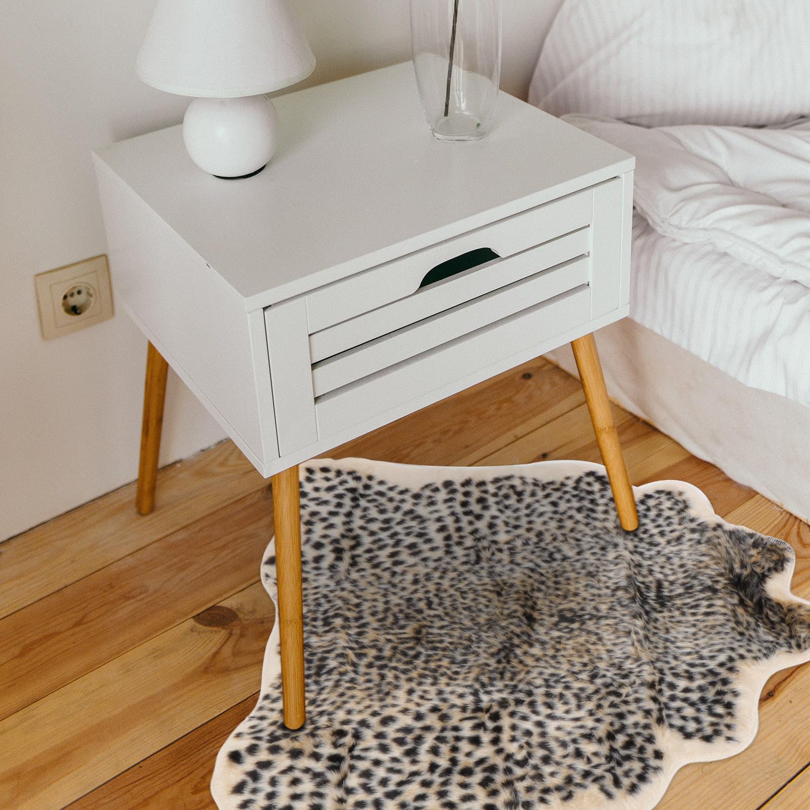 Amosfun - Tappeto Leopardato con Stampa Leopardata Artificiale, Tappeto Leopardato per casa, Ufficio, Soggiorno, Sala da Pranzo, Regalo